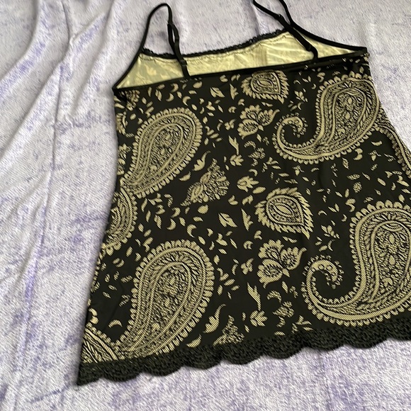 Jockey black nude paisley Lycra stretch camisole spaghetti strap silky soft sexy - Picture 11 of 12
